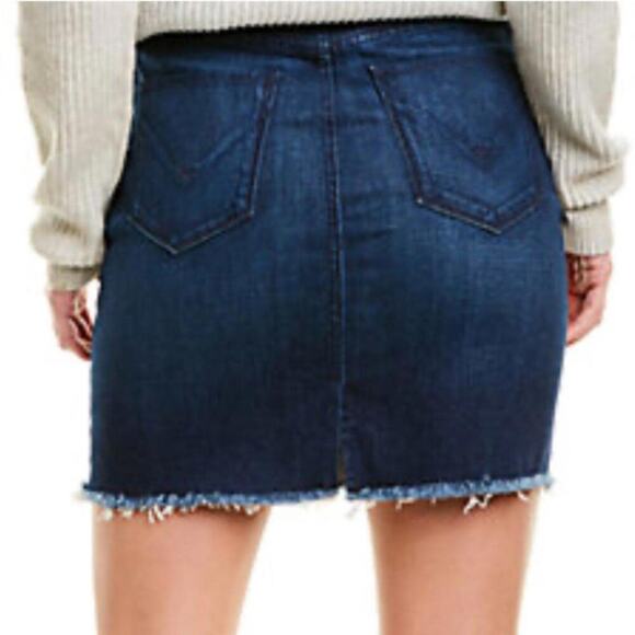 Hudson Jeans NWT XL High-Rise Lace-Up Blue Jean Grommet MOTO Mini Skirt 14 - Picture 3 of 10